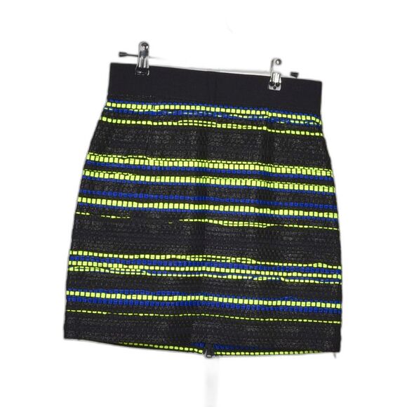Milly Dresses & Skirts - Milly Woven Textured Neon Striped Mini Skirt Size 4